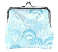 Ocean Waves Aqua Portefeuille personnalisé pour femmes en cuir mignon boucle baiser fermeture éclair portefeuille portefeuille, vagues océaniques aqua, classique, vagues océaniques, aqua, classique