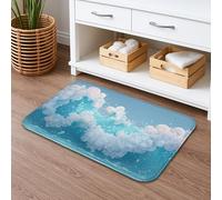 Ocean Waves Art Tapis de bain à séchage rapide, absorbant et antidérapant, motif abstrait bleu, 50,8 x 81,3 cm