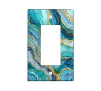 Ocean Waves Plaque de protection pour interrupteur Bleu aqua Art abstrait pour accents muraux, plaques murales thermoplastiques, taille standard à bascule simple