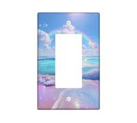 Ocean Waves Plaque d'interrupteur/cache-prise, motif bord de mer bleu turquoise pour décoration murale, plaques murales en thermoplastique, taille standard à bascule simple