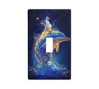 Ocean Waves - Plaques d'interrupteur - Motif dauphin bleu et pingouin pour décoration murale - Plaques murales en thermoplastique - Taille standard