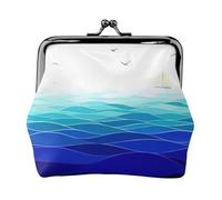 Ocean Waves Portefeuille minimaliste et léger pour les trajets scolaires et professionnels Motif voilier, Noir , Taille unique, Pochette à monnaie