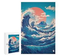 Ocean Waves Sunset Art Print-1 Puzzle 1000 Pièces Educa Jouet en Bois Cadeau Unique Décoration Intérieure Jeu Éducatif Challenge Toy Adultes Et Enfants À Partir De 14 Ans 1000 PCS