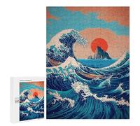 Ocean Waves Sunset Boat Print Puzzle 1000 Pièces Educa Jouet en Bois Cadeau Unique Décoration Intérieure Jeu Éducatif Challenge Toy Adultes Et Enfants À Partir De 14 Ans 500 PCS