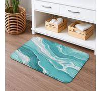 Ocean Waves Tapis de bain à séchage rapide, absorbant, antidérapant, moderne, en flanelle, lavable pour salle de bains, toilettes, toilettes, décoration 40,6 x 61 cm