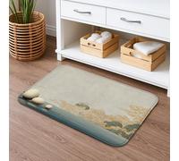 Ocean Waves Tapis de bain à séchage rapide Motif abstrait Bleu vert décoratif antidérapant en flanelle lavable pour salle de bains et toilettes 50,8 x 81,3 cm