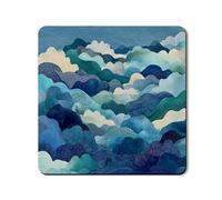 Ocean Waves Tapis de protection supérieure pour lave-linge et sèche-linge Motif abstrait bleu océan 61 x 61 cm