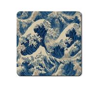 Ocean Waves Tapis de protection supérieure pour lave-linge et sèche-linge, motif artistique bleu, tapis d'été imperméable en caoutchouc antidérapant pour buanderie, 61 x 61 cm