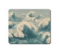 Ocean Waves Tapis de protection supérieure pour lave-linge, motif nautique vintage, en caoutchouc côtier, antidérapant, imperméable, pour buanderie, 50,8 x 61 cm