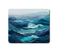 Ocean Waves Tapis de protection supérieure pour machine à laver et sèche-linge, bleu abstrait paysage marin, tapis en caoutchouc antidérapant et imperméable pour buanderie, 50,8 x 61 cm