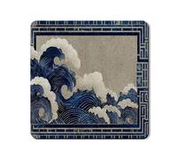 Ocean Waves Tapis de protection supérieure pour machine à laver et sèche-linge d'inspiration japonaise Bleu 61 x 61 cm
