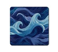Ocean Waves Tapis de protection supérieure pour machine à laver et sèche-linge Motif tourbillon abstrait bleu 61 x 61 cm