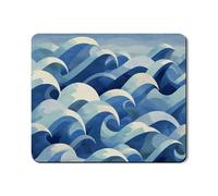 Ocean Waves Tapis de protection supérieure pour machine à laver et sèche-linge, motif vagues bleues, tapis moderne en caoutchouc antidérapant et imperméable pour buanderie, 50,8 x 61 cm