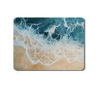 Ocean Waves Tapis de séchage à vaisselle pour comptoir de cuisine, tapis d'égouttoir à vaisselle en caoutchouc absorbant bleu côtier, tapis de séchage d'été en cuir synthétique pour café 45,7 x 61 cm