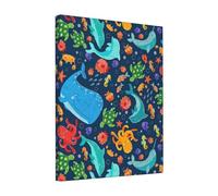 Ocean Whale Fish Octopus Peinture sans cadre 20,3 x 25,4 cm Décoration de la maison Poster Bureau Chambre Art mural pour