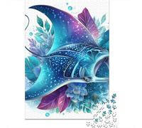 Oceanic Fantasy Dolphin Art Puzzle 1000 Pieces Cadeau Unique Jeu Éducatif Challenge Toy À De Qualité Supérieure Peinture Art pour Adultes Et Enfants 52x38cm/1000pcs