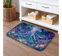 Oceanic Jellyfish Tapis de bain à séchage rapide absorbant et antidérapant coloré en flanelle lavable pour salle de bain et toilettes 50,8 x 81,3 cm