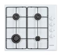 Continental Edison Table de cuisson gaz Émail blanc 4 foyers 7500 W