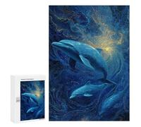 Oceanic Serenity Dolphins in Blue Puzzle 1000 Pièces Educa Jouet en Bois Cadeau Unique Décoration Intérieure Jeu Éducatif Challenge Toy Adultes Et Enfants À Partir De 14 Ans 300 PCS