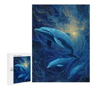 Oceanic Serenity Dolphins in Blue Puzzle 500 Pièces Educa Jouet en Bois Cadeau Unique Décoration Intérieure Jeu Éducatif Challenge Toy Adultes Et Enfants À Partir De 14 Ans 500 PCS