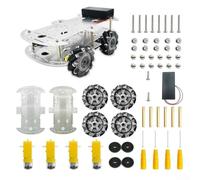 Oceanlend Kit voiture DIY Mecanum, 4 roues, châssis en métal et moteur TT Smart Robot 4WD, compatible avec RASPBERRY PI pour plateformes Arduino