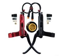 Oceanlend Levier de frein hydraulique pour vélo électrique avec coupure de puissance à induction magnétique et connecteur 3 broches compatible avec liquide de frein à huile minérale (noir droit)