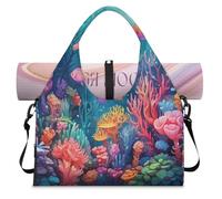 Oceans Sea Submarine World Sac de sport avec compartiment à chaussures Sac de week-end Sac fourre-tout pour salle de sport, yoga, voyage, couleur, L, Sac de voyage