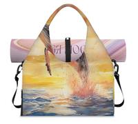 Oceans Sea Whale Sac de sport avec compartiment à chaussures Sac fourre-tout pour la gym, le yoga, les voyages, couleur, L, Sac de voyage
