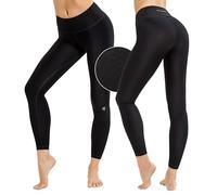 OCEANSAPART Beverly Legging de Sport Femme Taille Haute Respirant et Gainant pour Yoga, Salle et Extérieur - Legging Femme en Tissu Stretch à Séchage Rapide - Noir - m