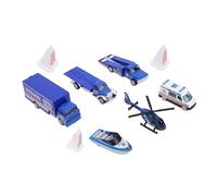 oceanside Ensemble de Jouets de Camion de Pompier 6PCS, Jouet de Camion d'urgence Réaliste, 4 Pcs Camions, 1 PCS Airplane, 1 Bateau PCS, Jouets pour Enfants