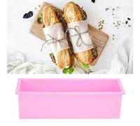 Oceanside Moule à Pain de Savon, Moule Rectangulaire Flexible en Silicone, 1200 ml Peut Résister à 40 à 230 ℃, Moule à Savon Antiadhésif pour Fours, Fours Ondes, (Rose)