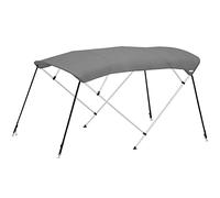 Oceansouth Bimini Top à 4 arceaux (Gris, Largeur 2.6m - 2.9m) Bateau Bateaux Zodiac auvent Bimini pour Camping taud Shelter x Beach Tent annexe Toile Coleman Event de Soleil auvents Housse