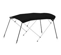 Oceansouth Bimini Top à 4 arceaux (Noir, Largeur 2.3m - 2.6m) Bateau Bateaux Zodiac auvent Bimini pour Camping taud Shelter x Beach Tent annexe Toile Coleman Event de Soleil auvents Housse