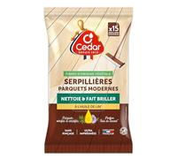 O'CEDAR Serpillères Parquets Modernes, Lingettes pour Parquets Vitrifiés, Vernis et Stratifiés, Compatibles Balai Plat - x15