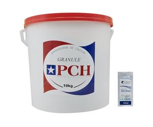 OCEDIS PCH Granulé - 10kg | Chlore Choc Non Stabilisé - Désinfection Choc - Hypochlorite de Calcium à Dissolution Rapide + 10 Tests HPS OFFERTS 6 en 1