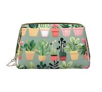 OCELIO Bonsaï Sac cosmétique portable en cuir (grand), pochette en cuir avec fermeture éclair, trousse de toilette, sac de voyage, blanc, taille unique, blanc, Taille unique