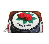 OCELIO Delicious Cakes Trousse de toilette portable en cuir (grande), pochette en cuir avec fermeture éclair, trousse de toilette, sac de voyage, blanc, taille unique, blanc, Taille unique