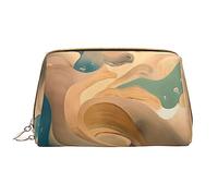 OCELIO Dunhuang Mystery Trousse à cosmétiques portable en cuir avec fermeture éclair Taille unique, blanc, Taille unique