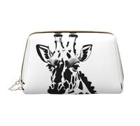 OCELIO Grande trousse de toilette portable en cuir noir et blanc avec fermeture éclair, sac de toilette, sac de rangement de voyage, blanc, taille unique, blanc, Taille unique