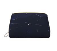 OCELIO Serene Trousse de toilette portable en cuir avec vue de nuit (grande), pochette en cuir avec fermeture éclair, trousse de toilette, sac de voyage, blanc, taille unique, blanc, Taille unique