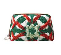 OCELIO Trousse de maquillage portable en cuir à motif de laine (grande), pochette en cuir avec fermeture éclair, trousse de toilette, sac de voyage, sac de rangement de voyage, blanc, taille unique,