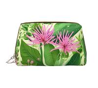 OCELIO Trousse de toilette portable en cuir avec fermeture éclair et fleurs roses (grand), sac de rangement de voyage, blanc, taille unique, blanc, Taille unique