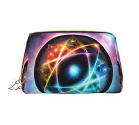 OCELIO Wonderful Universe Trousse de maquillage portable en cuir (grande), pochette en cuir avec fermeture éclair, trousse de toilette, sac de voyage, blanc, taille unique, blanc, Taille unique