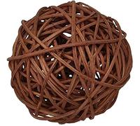 OCENCO Lot de 3 grandes boules décoratives de Noël en rotin de 10 cm pour centre de table, fête de mariage, décoration d'intérieur, vase ou bol