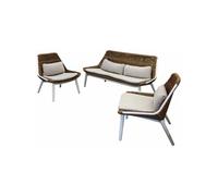 Océo By Proloisirs - Salon de jardin détente en aluminium et tressage Como
