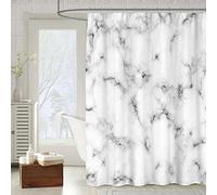 OCEUMACO 3D Motif Rideau de Douche Anti Moisissure Chic Effet Marbre Imprimé Rideaux Baignoire Home Long Qualité Polyester Tissu Imperméable 180x200 cm Lavable Machine - Gris 02
