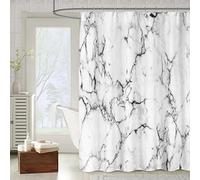 OCEUMACO 3D Motif Rideau de Douche Anti Moisissure Chic Effet Marbre Imprimé Rideaux Baignoire Home Long Qualité Polyester Tissu Imperméable 200x200 cm Lavable Machine - Gris 01