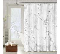 OCEUMACO 3D Motif Rideau de Douche Anti Moisissure Chic Effet Marbre Imprimé Rideaux Baignoire Home Long Qualité Polyester Tissu Imperméable 180x200 cm Lavable Machine - Gris 05