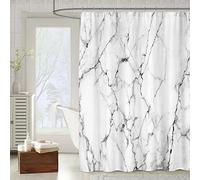 OCEUMACO 3D Motif Rideau de Douche Anti Moisissure Chic Effet Marbre Imprimé Rideaux Baignoire Home Long Qualité Polyester Tissu Imperméable 180x200 cm Lavable Machine - Gris 03