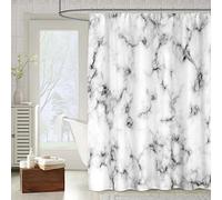 OCEUMACO 3D Motif Rideau de Douche Anti Moisissure Chic Effet Marbre Imprimé Rideaux Baignoire Home Long Qualité Polyester Tissu Imperméable 180x180 cm Lavable Machine - Gris 06